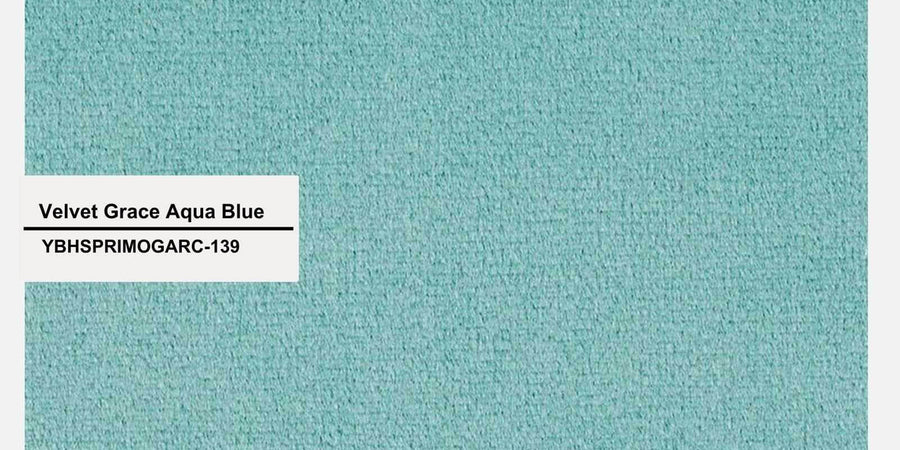 Bufa Velvet Rhs Sectional Sofa In Aqua Blue Colour With Ottoman - Febonic Living