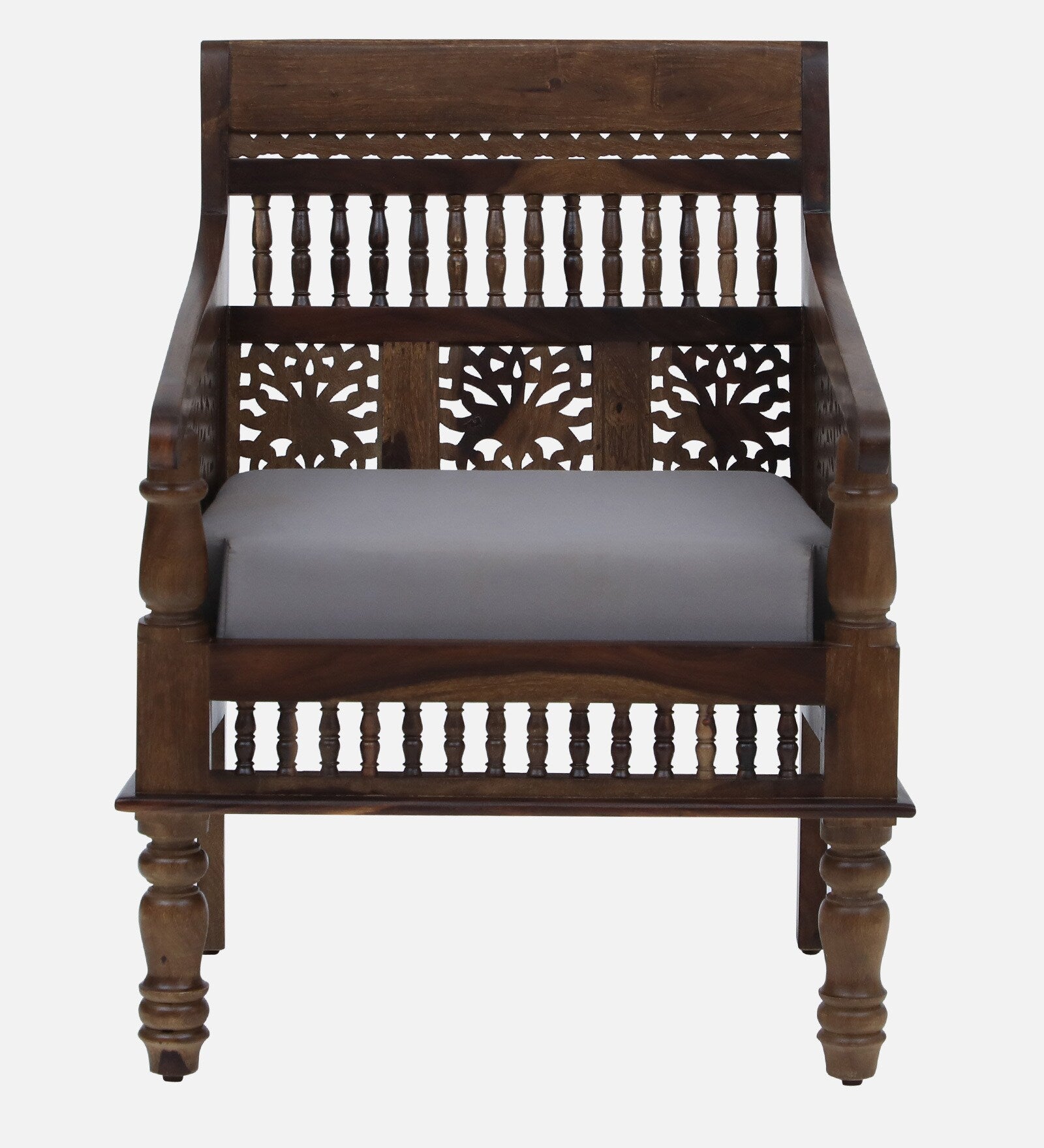 Gati Sheesham Wood 1 Seater Sofa In Provincial Teak Finish - Febonic Living