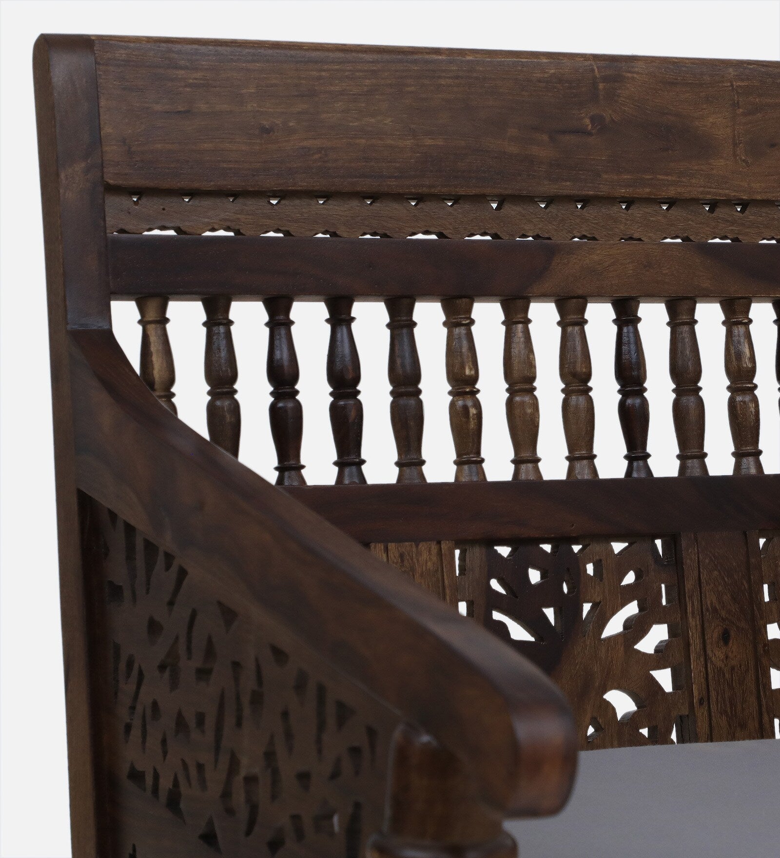 Gati Sheesham Wood 1 Seater Sofa In Provincial Teak Finish - Febonic Living