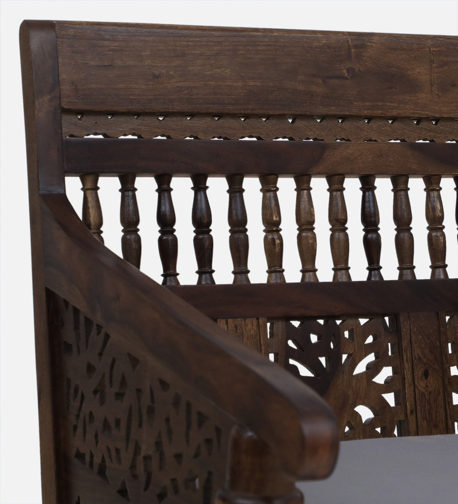 Gati Sheesham Wood 1 Seater Sofa In Provincial Teak Finish - Febonic Living