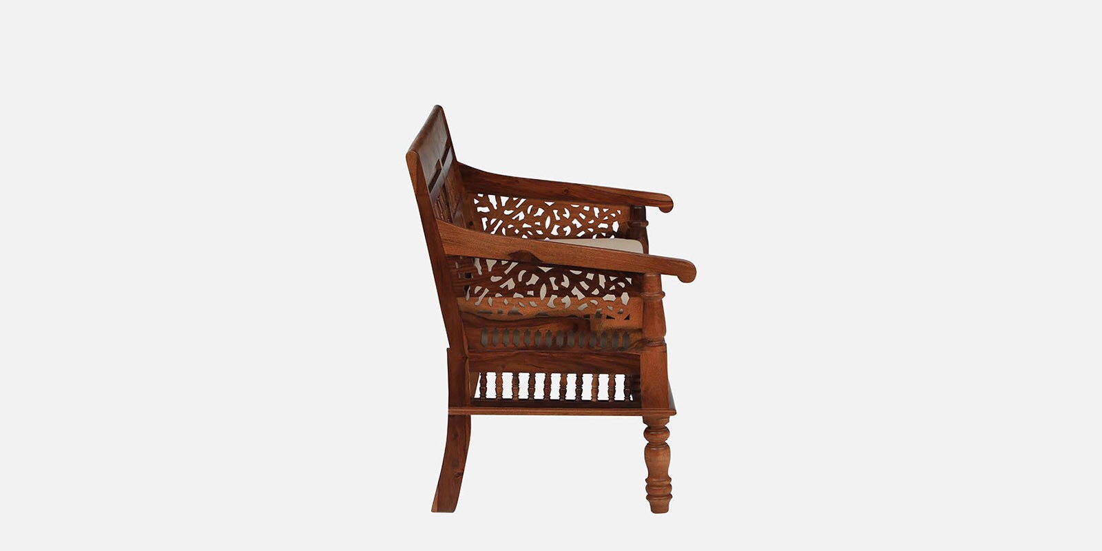 Gati Sheesham Wood 2 Seater Sofa In Honey Oak Finish - Febonic Living