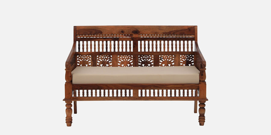 Gati Sheesham Wood 2 Seater Sofa In Honey Oak Finish - Febonic Living
