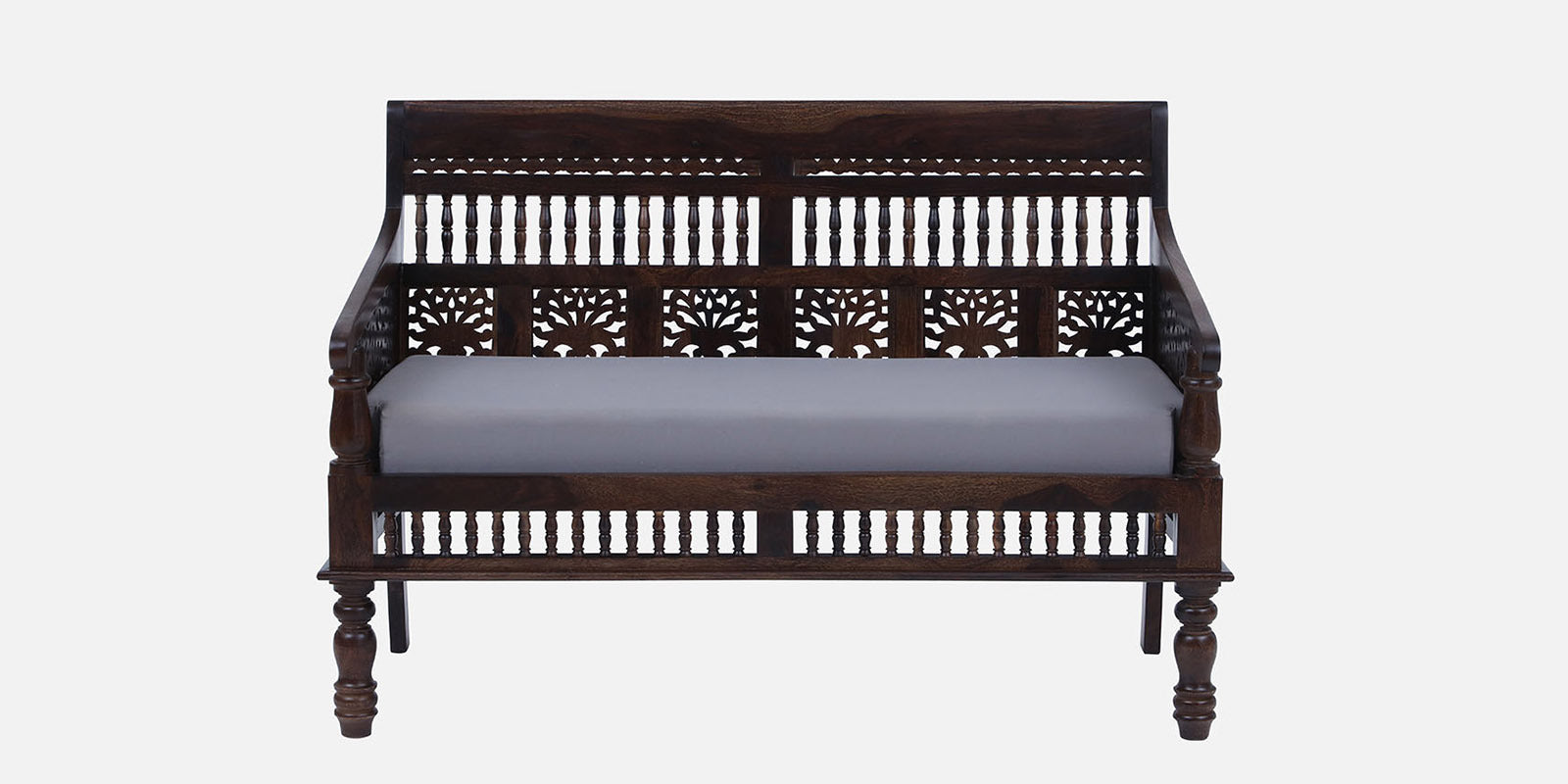 Gati Sheesham Wood 2 Seater Sofa In Provincial Teak Finish - Febonic Living