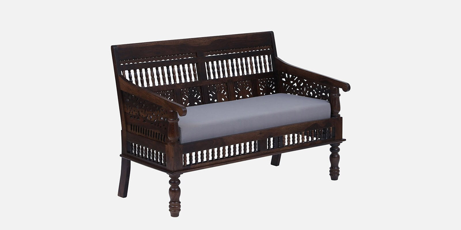Gati Sheesham Wood 2 Seater Sofa In Provincial Teak Finish - Febonic Living