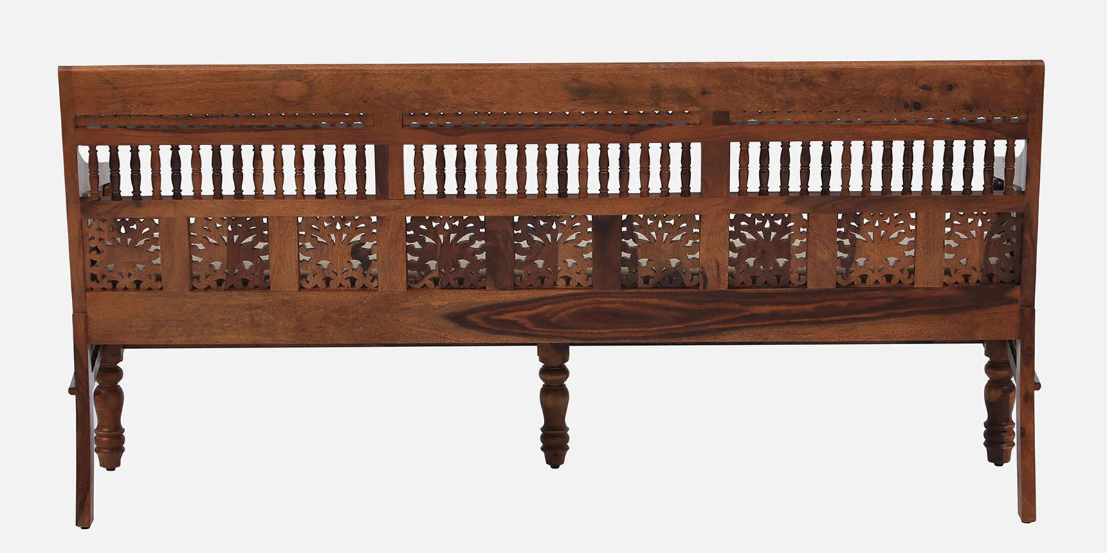 Gati Sheesham Wood 3 Seater Sofa In Honey Oak Finish - Febonic Living