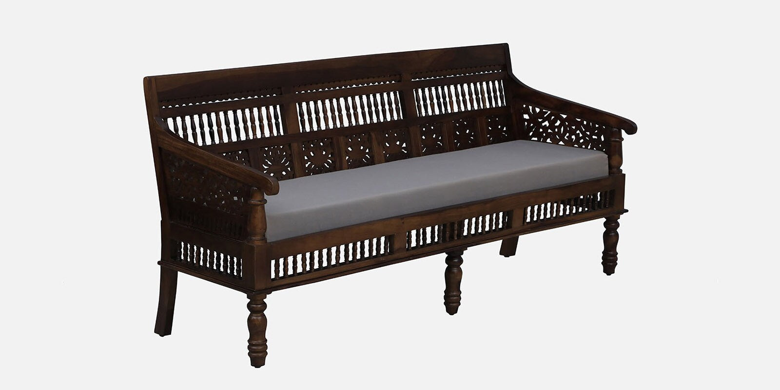 Gati Sheesham Wood 3 Seater Sofa In Provincial Teak Finish - Febonic Living