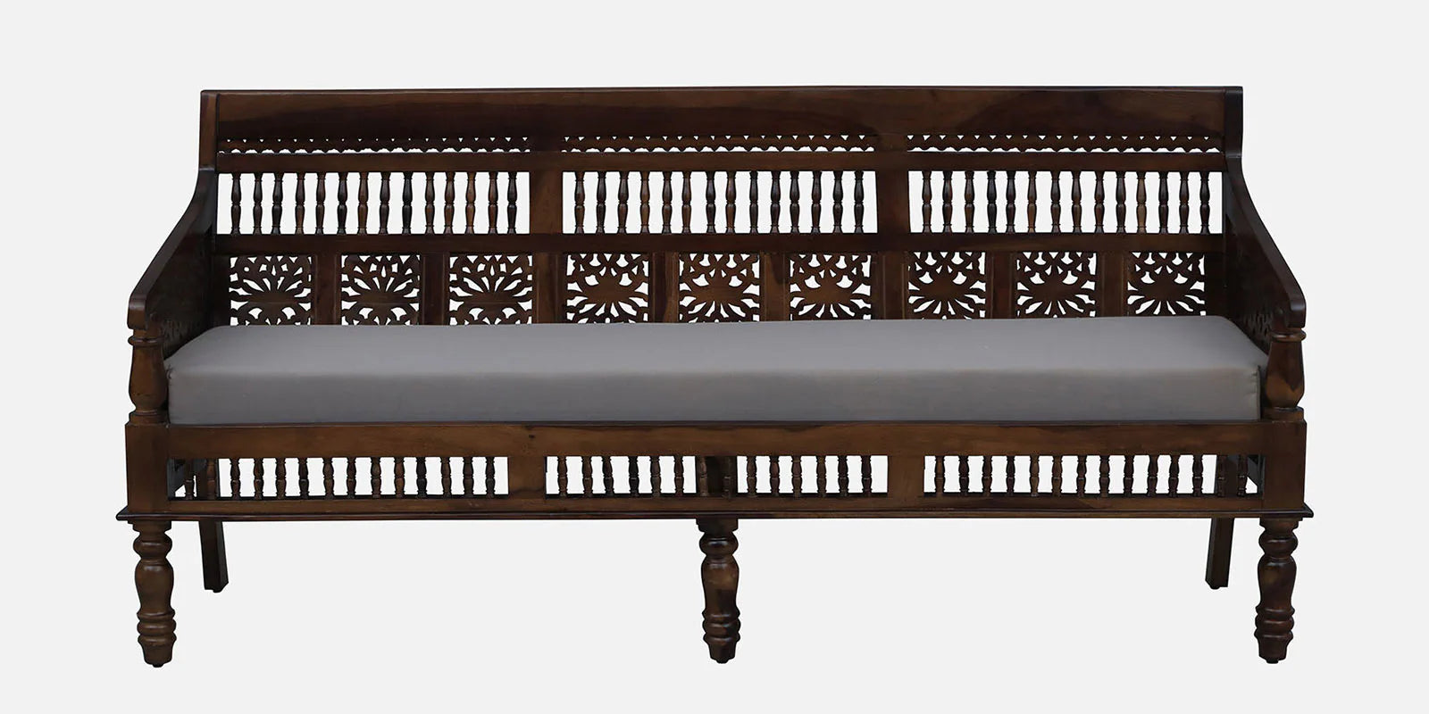 Gati Sheesham Wood 3 Seater Sofa In Provincial Teak Finish - Febonic Living