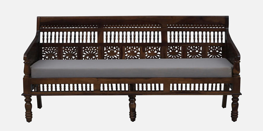 Gati Sheesham Wood 3 Seater Sofa In Provincial Teak Finish - Febonic Living