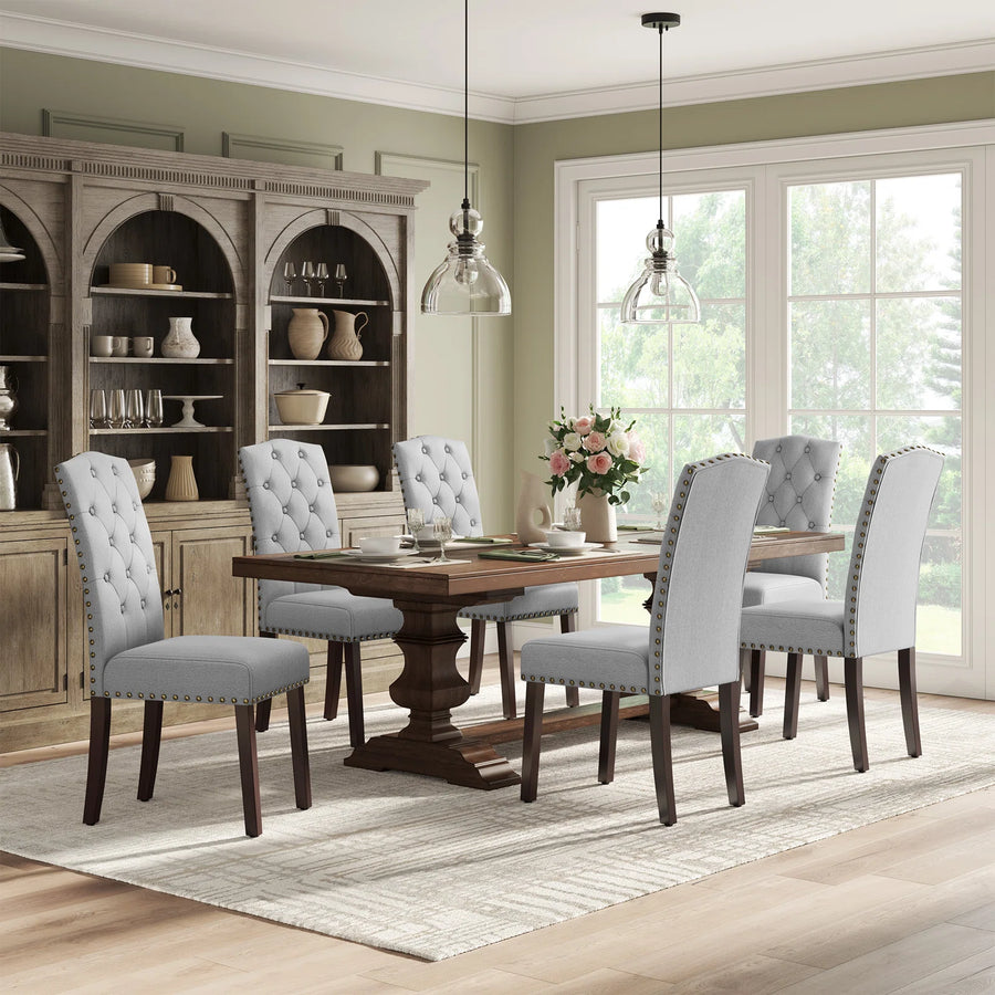 Maddy Fabric Dining Chair In Lit Grey Colour Set Of 2 - Febonic Living