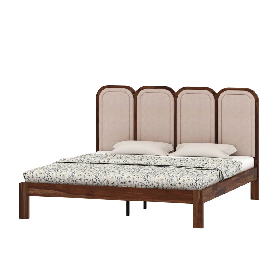 Arman Sheesham Wood King Size Bed In Provincial Teak Finish
