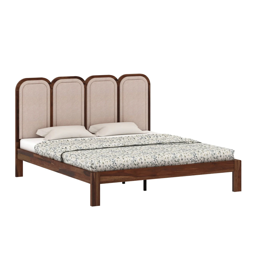 Arman Sheesham Wood King Size Bed In Provincial Teak Finish