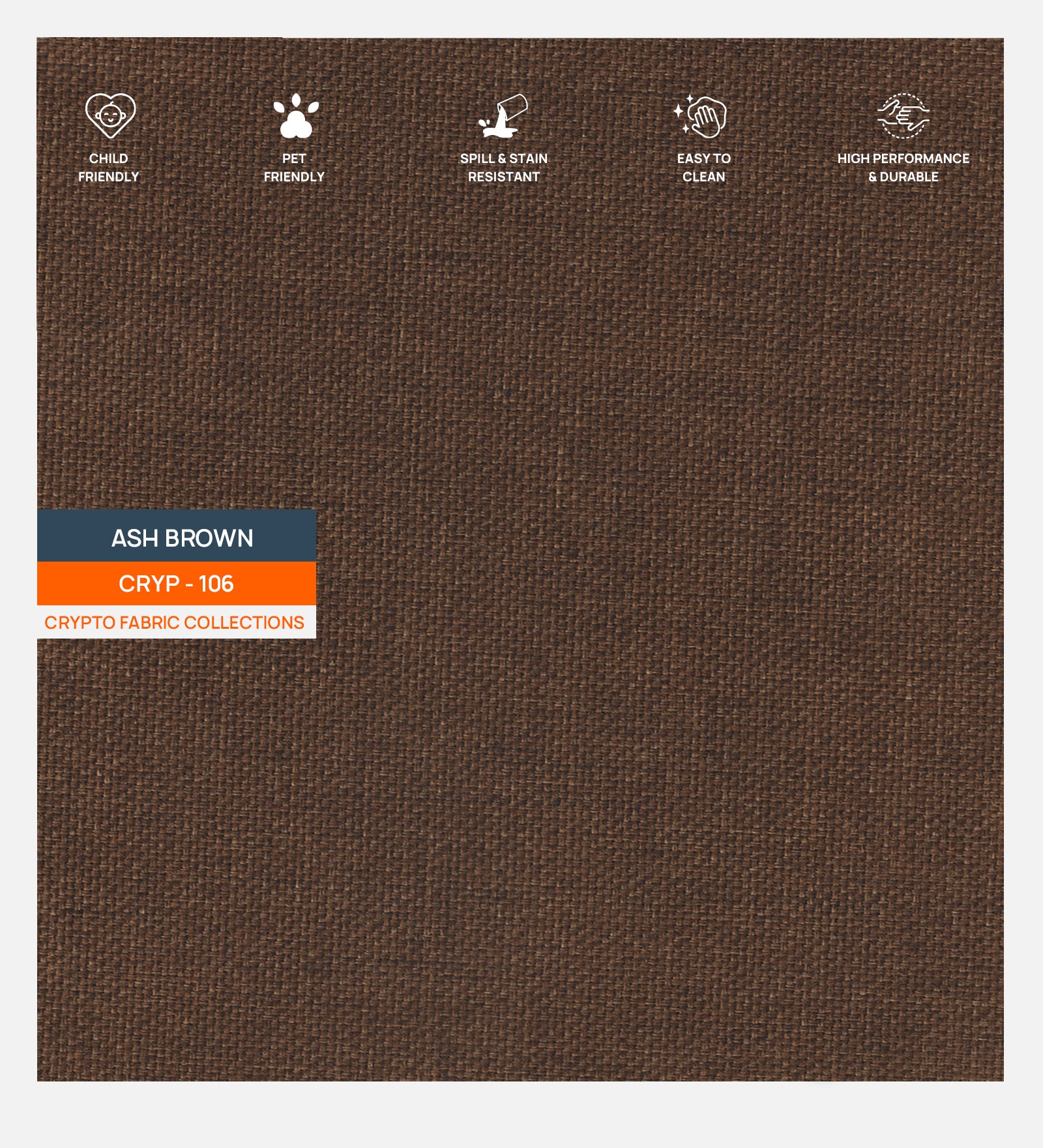 Zia Fabric 1 Seater Sofa In Ash Brown Colour