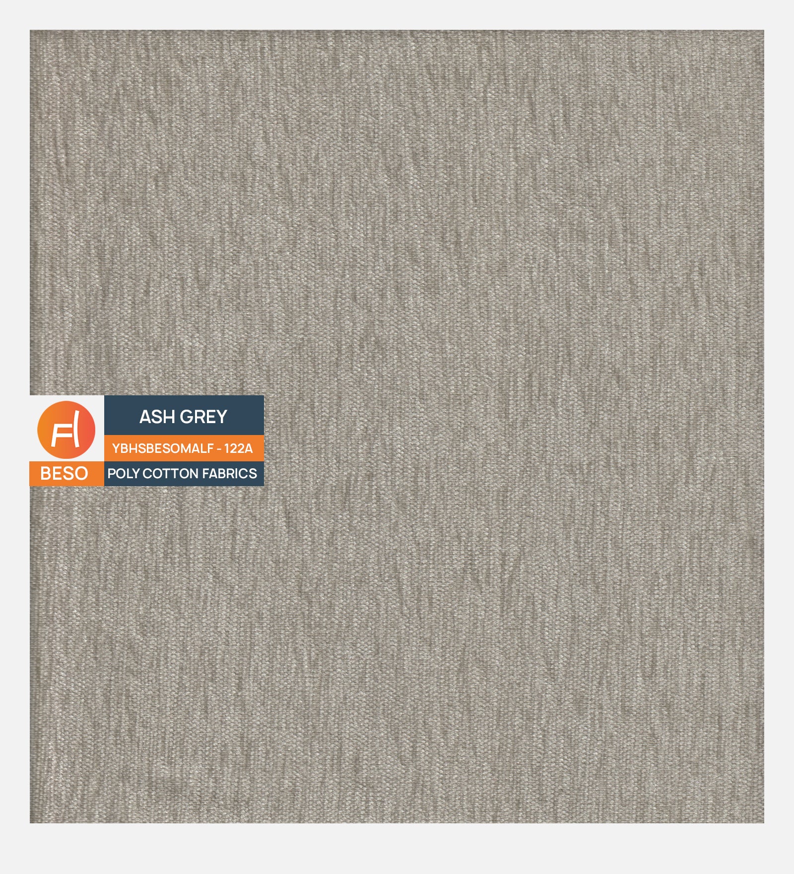 Ash Grey Plain Poly Cotton Fabric