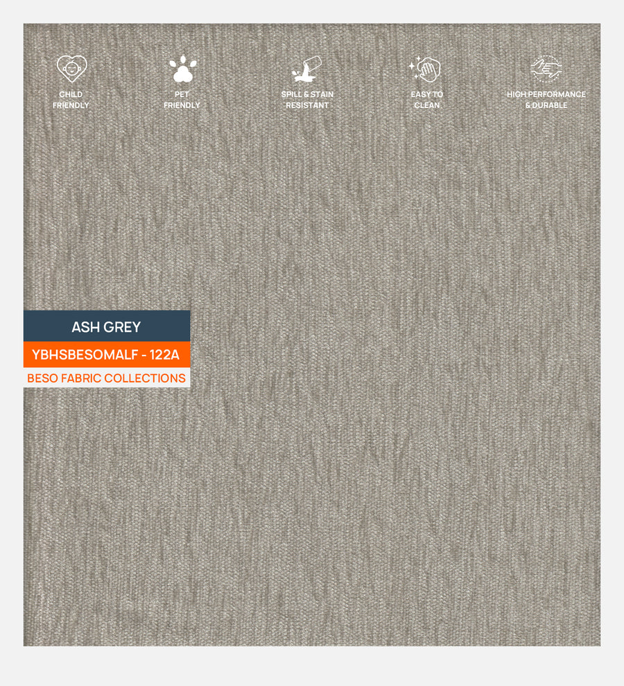 Nabi Fabric 1 Seater Sofa In Ash Grey Colour - Febonic Living