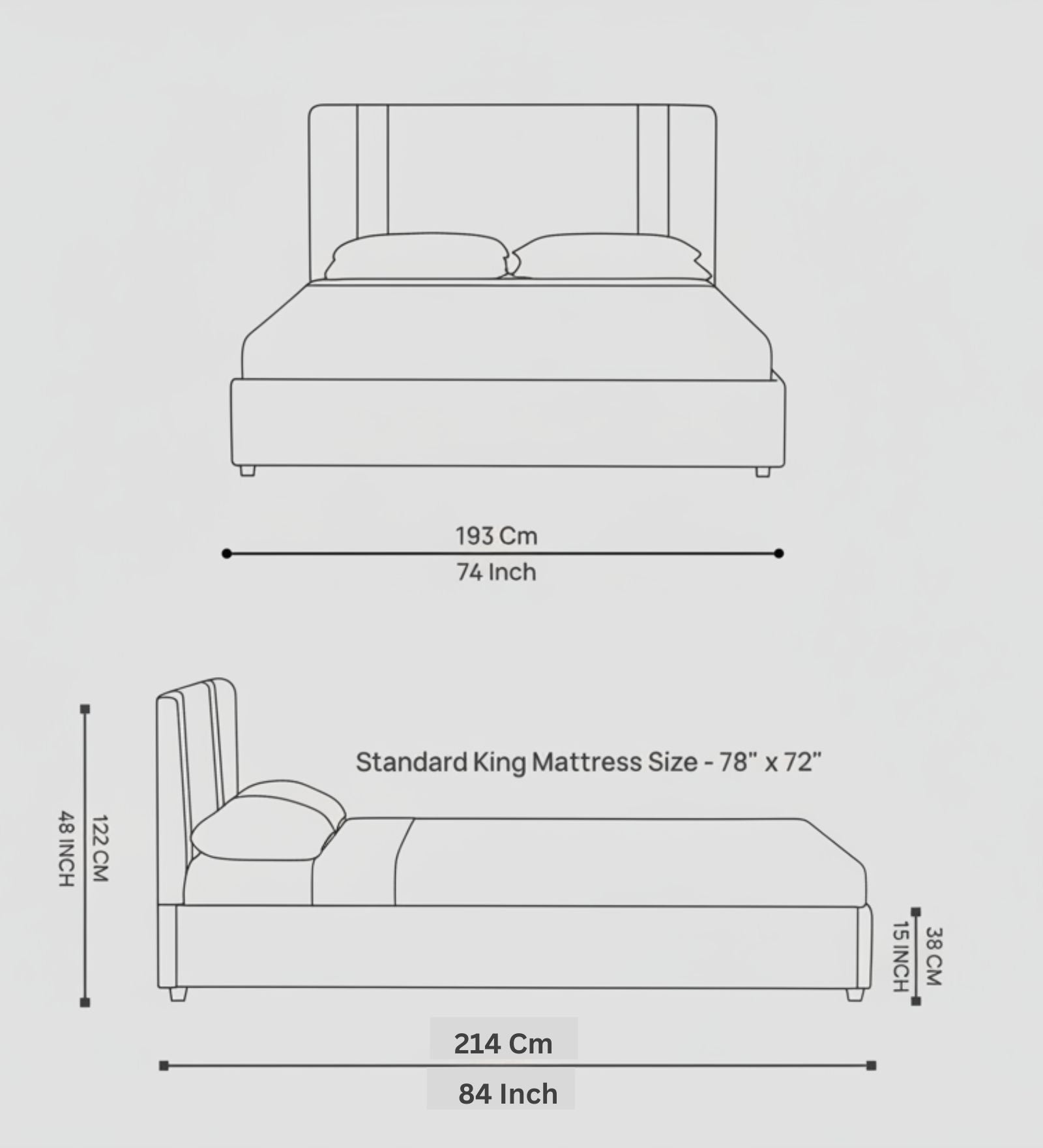 Asyra  Upholstered Velvet King Size Bed - Azure Blue (Box Storage)