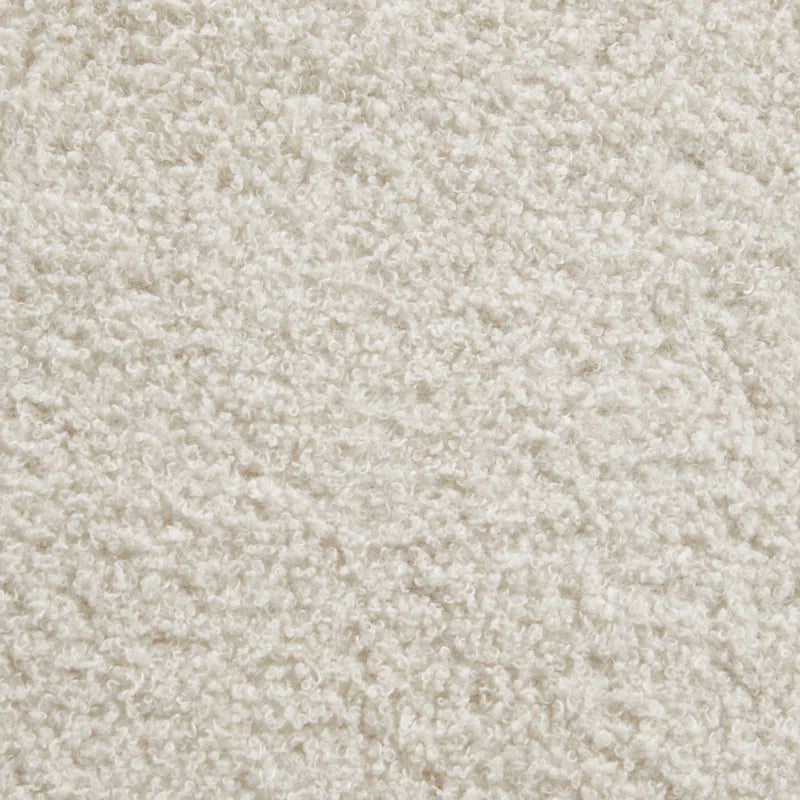 Reju Boucle Fabric Ottoman In Bright White Colour With Storage - Febonic Living