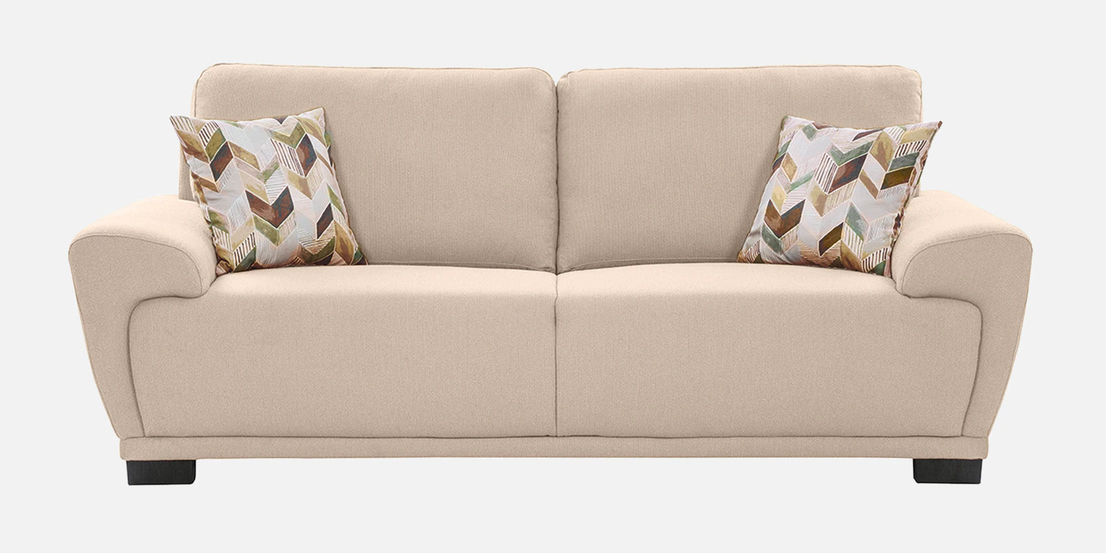 Atrov Fabric 3 Seater Sofa In Vanilla Beige Colour