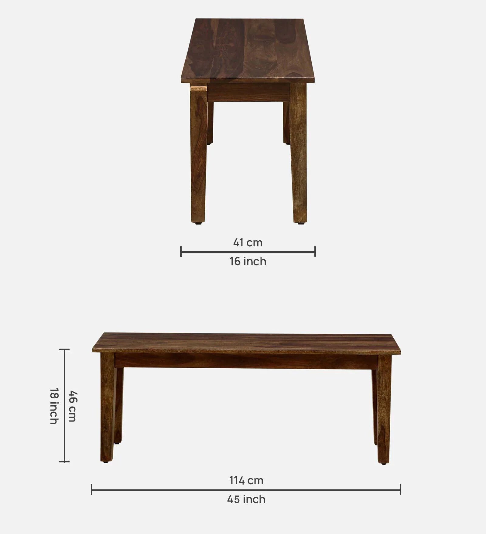 Dohaq Sheesham Wood 6 Seater Dining Set in Scratch Resistant Provincial Teak Finish With Bench - Febonic Living