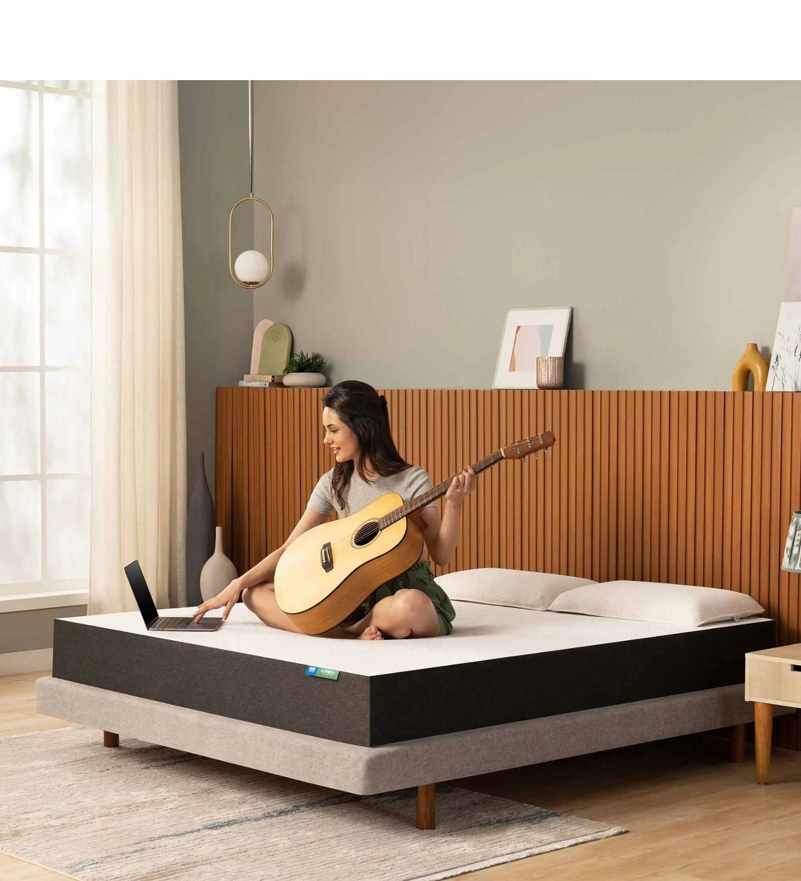 Aurora (100% Organic Natural Latex) Single Size Mattress + Life Companion Latex Pillows