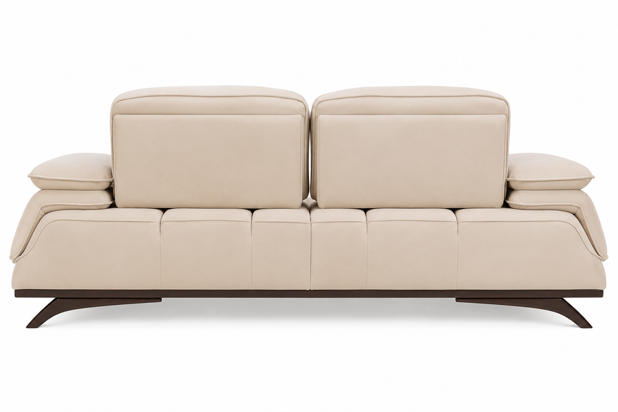 Avenzo 2 Seater Fabric Sofa - Cream Beige - Back View by Febonic Living