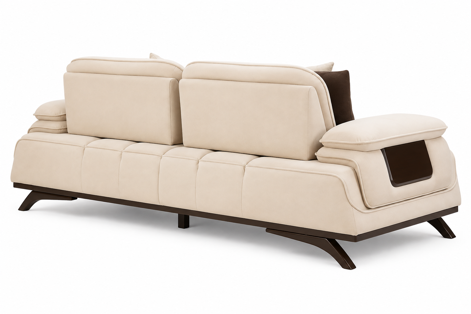 Avenzo 3 Seater Fabric Sofa - Cream Beige - Back View by Febonic Living