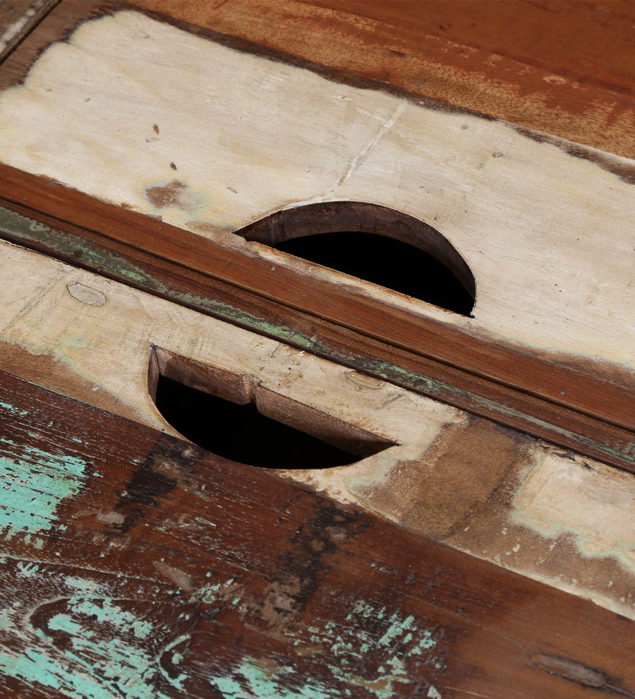 Ezla Reclaimed Wood Bar Cabinet In Distress Finish - Febonic Living