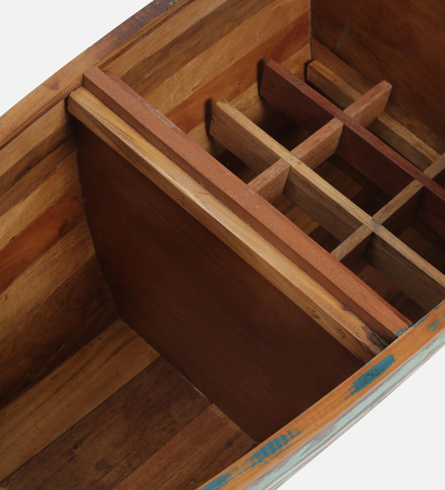 Ezla Reclaimed Wood Bar Cabinet In Distress Finish - Febonic Living