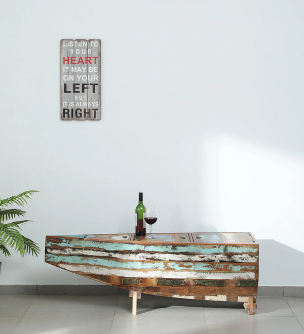 Ezla Reclaimed Wood Bar Cabinet In Distress Finish