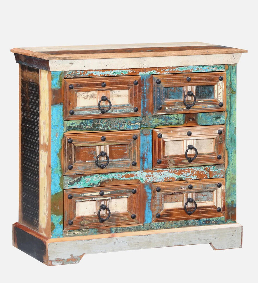 Ezla Reclaimed Wood Chest Of Drawers In Distress Finish - Febonic Living