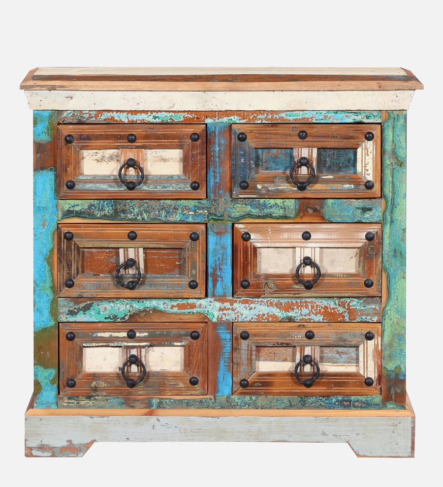Ezla Reclaimed Wood Chest Of Drawers In Distress Finish - Febonic Living