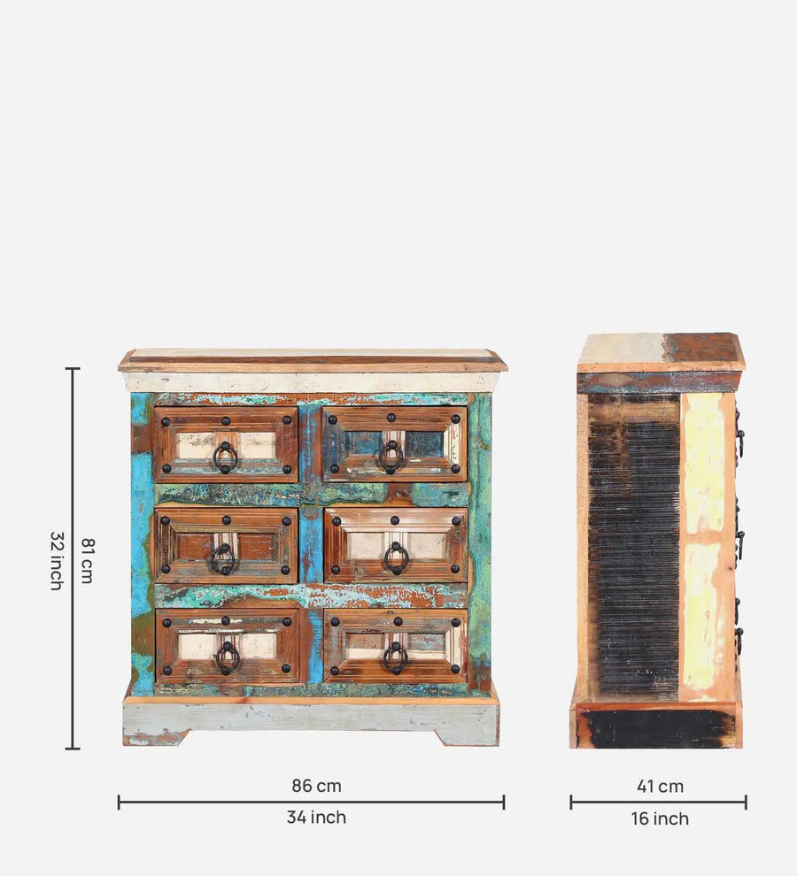 Ezla Reclaimed Wood Chest Of Drawers In Distress Finish - Febonic Living