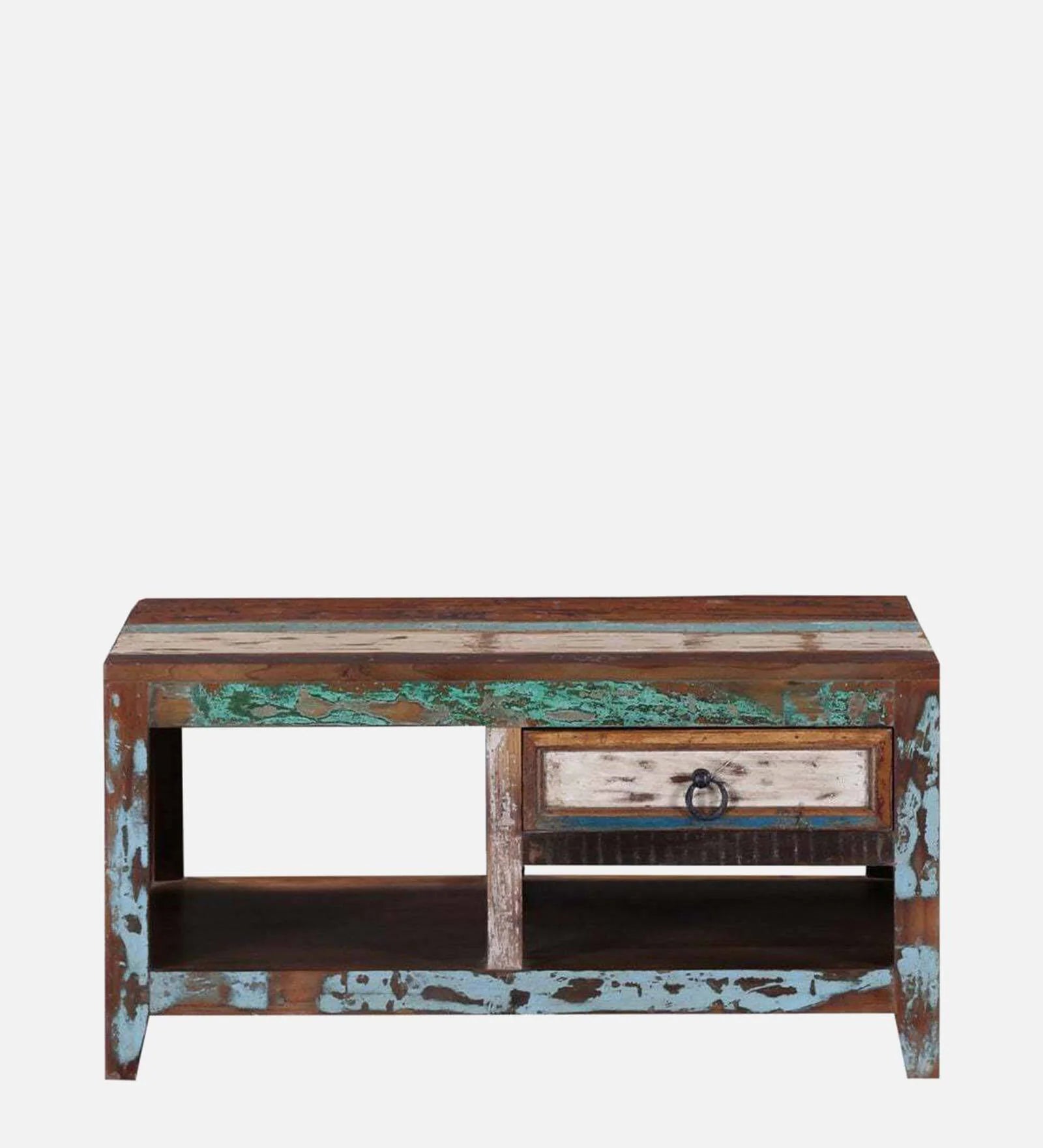 Ezla Reclaimed Wood Coffee Table In Distress Finish - Febonic Living