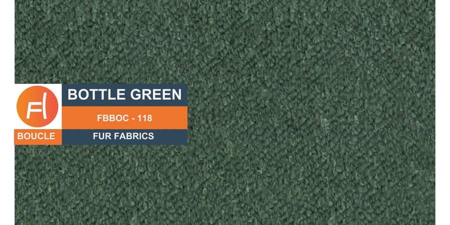 Nesco Boucle Fabric 3 Seater Sofa In Bottle Green Colour - Febonic Living