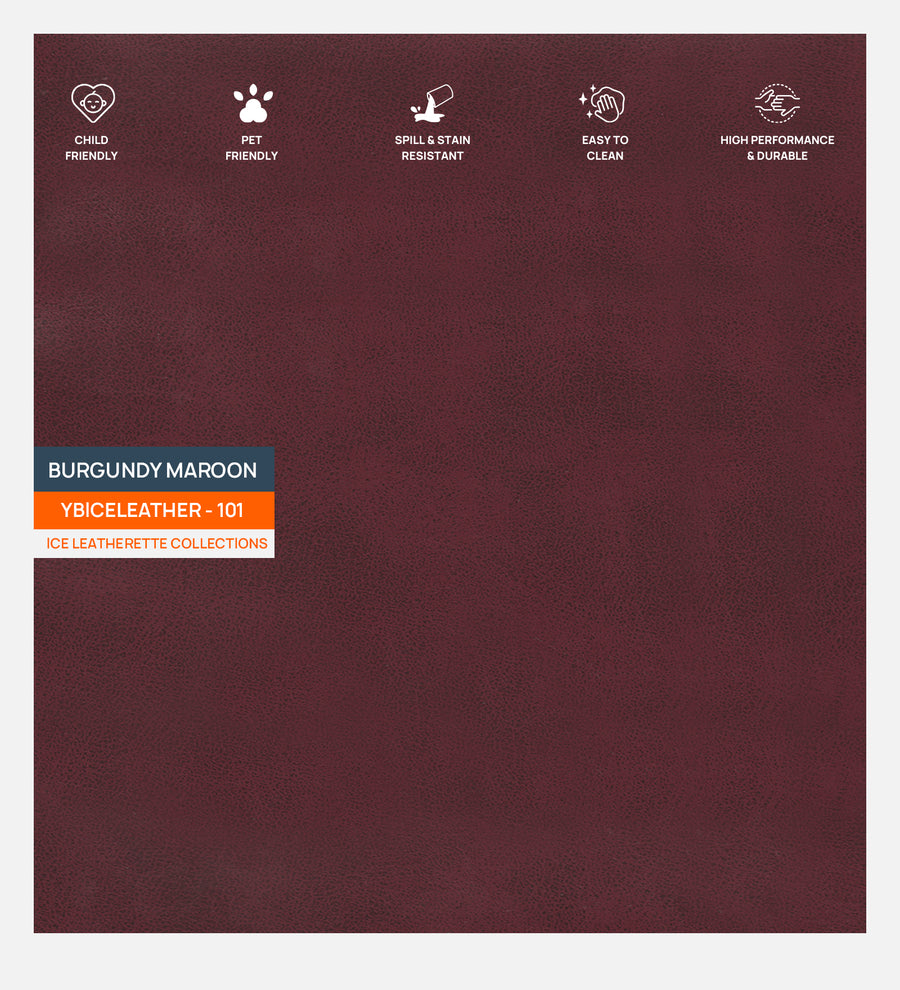 Sterio Leatherette 1 Seater Sofa In Burgundy Maroon Colour - Febonic Living