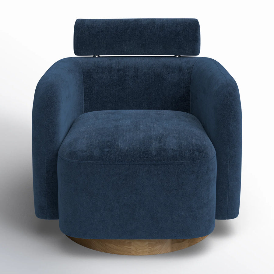 Plint Fabric Swivel Chair In Light Blue Colour - Febonic Living