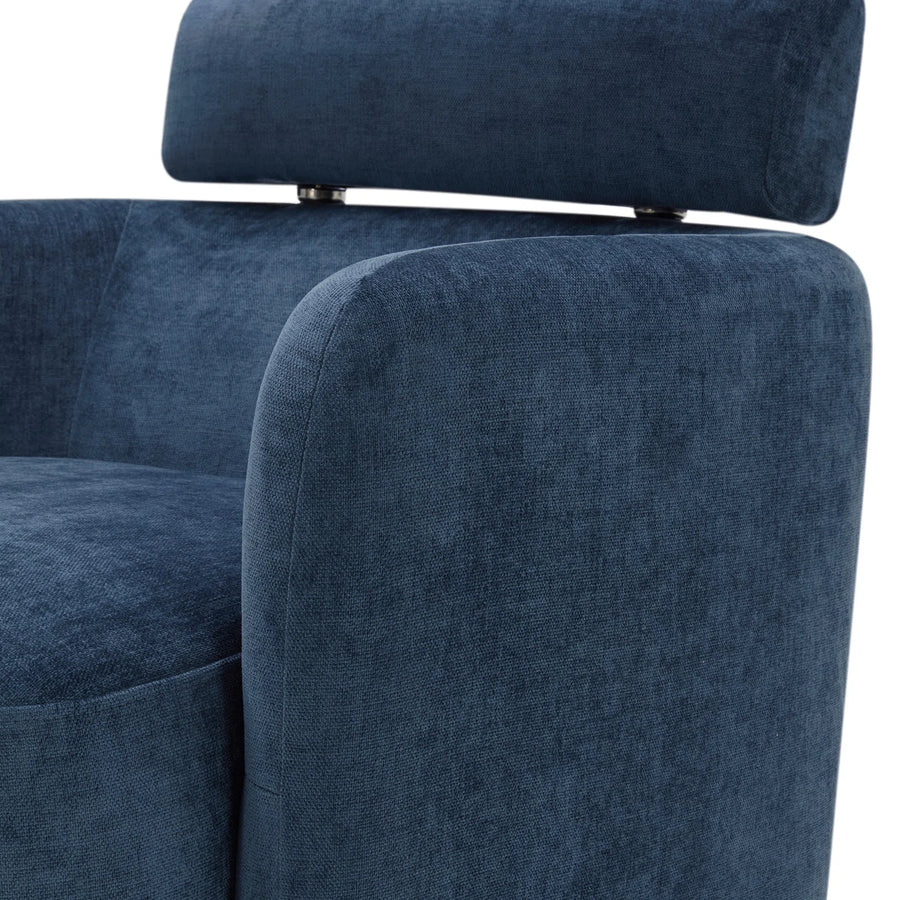 Plint Fabric Swivel Chair In Light Blue Colour - Febonic Living