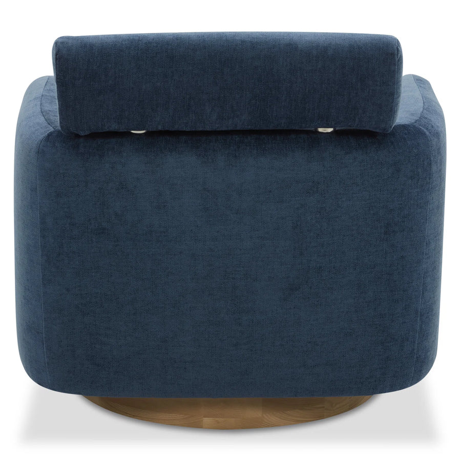 Plint Fabric Swivel Chair In Light Blue Colour - Febonic Living