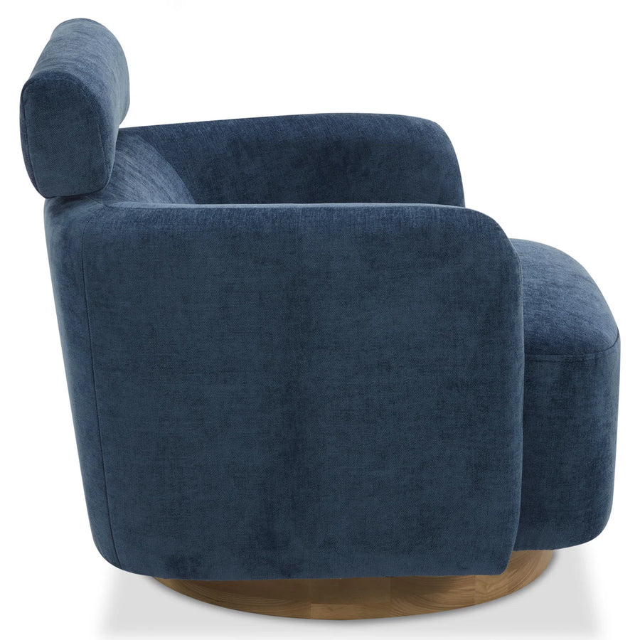 Plint Fabric Swivel Chair In Light Blue Colour - Febonic Living