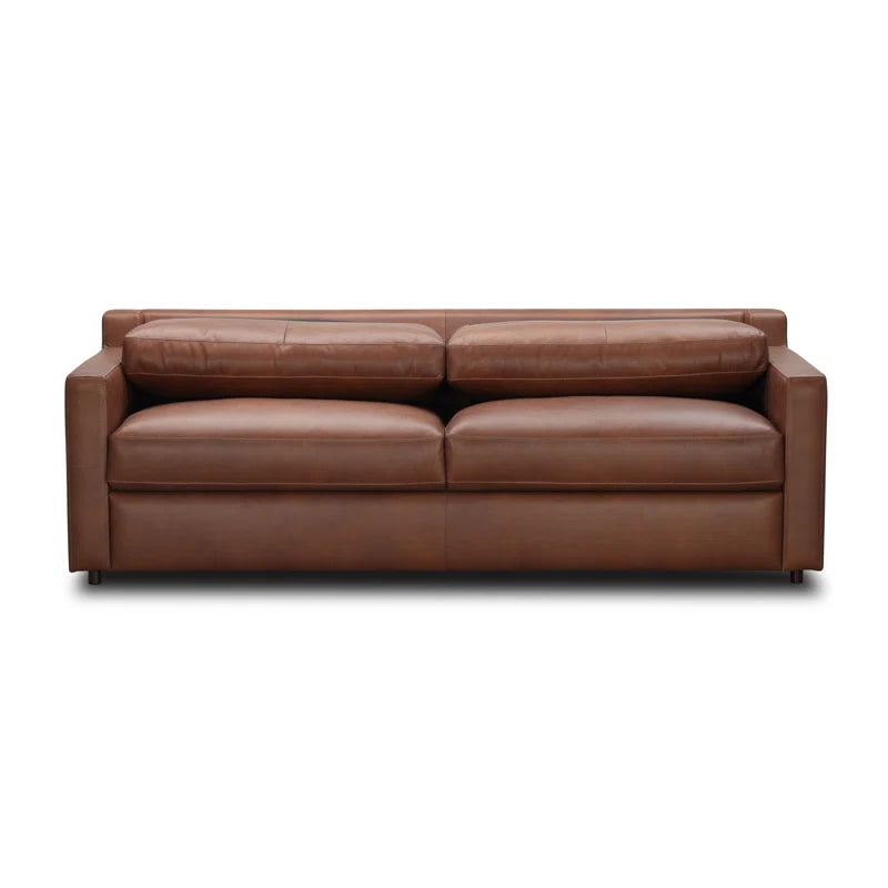 Belgrade Leatherette 3 Seater Sofa In Clay Brown Colour