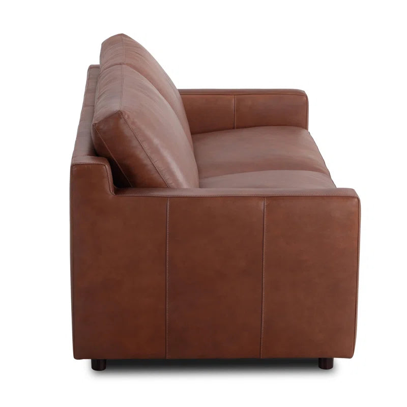 Belgrade Leatherette 3 Seater Sofa In Clay Brown Colour