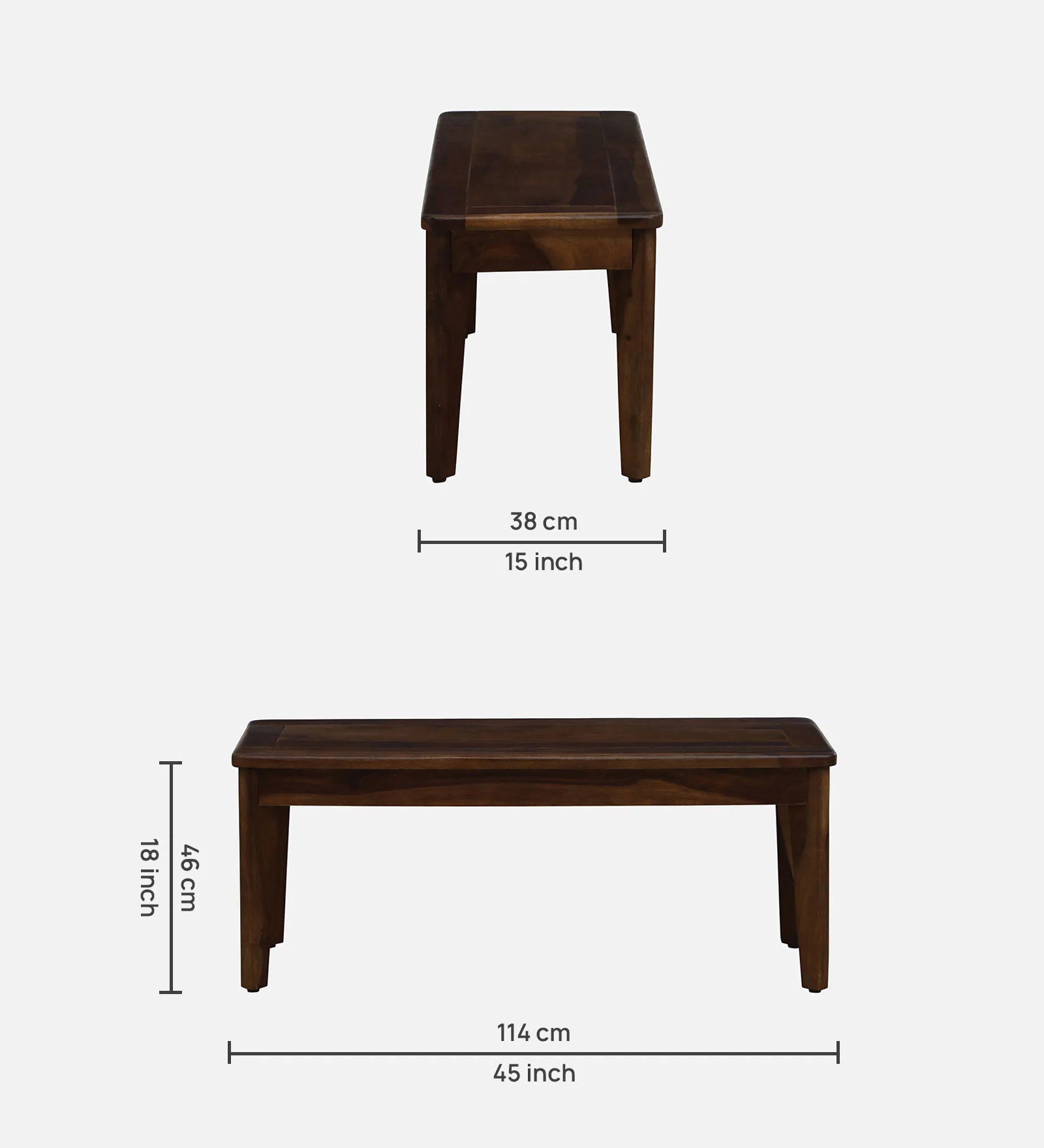 Tanu Sheesham Wood 6 Seater Dining Set In Provincial Teak Finish With Marble Top & Bench - Febonic Living