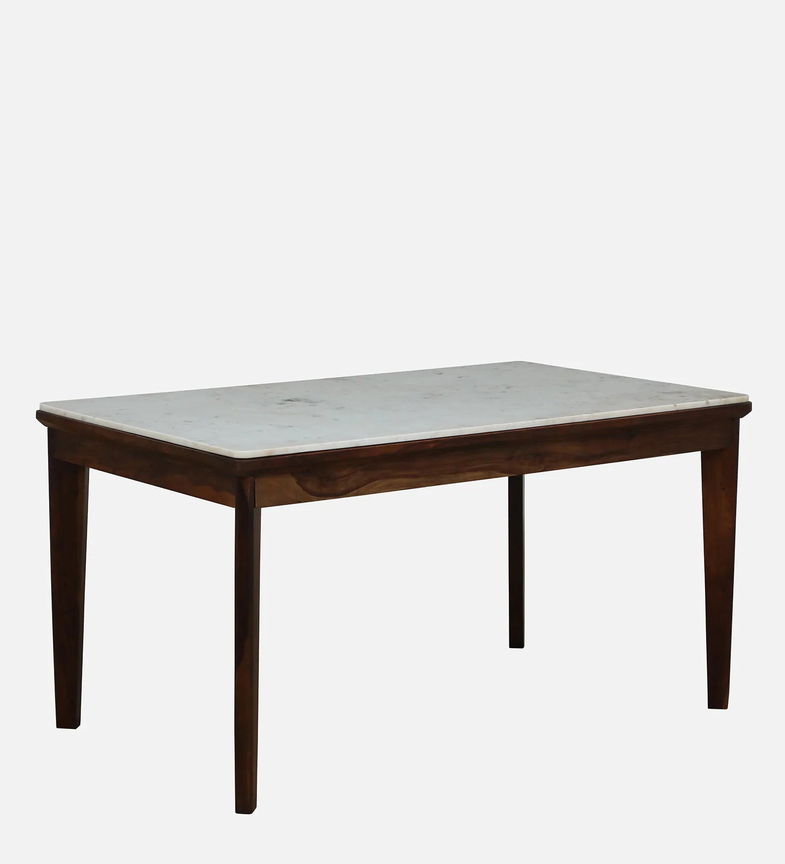 Tanu Sheesham Wood 4 Seater Dining Set In Provincial Teak Finish With Marble Top - Febonic Living