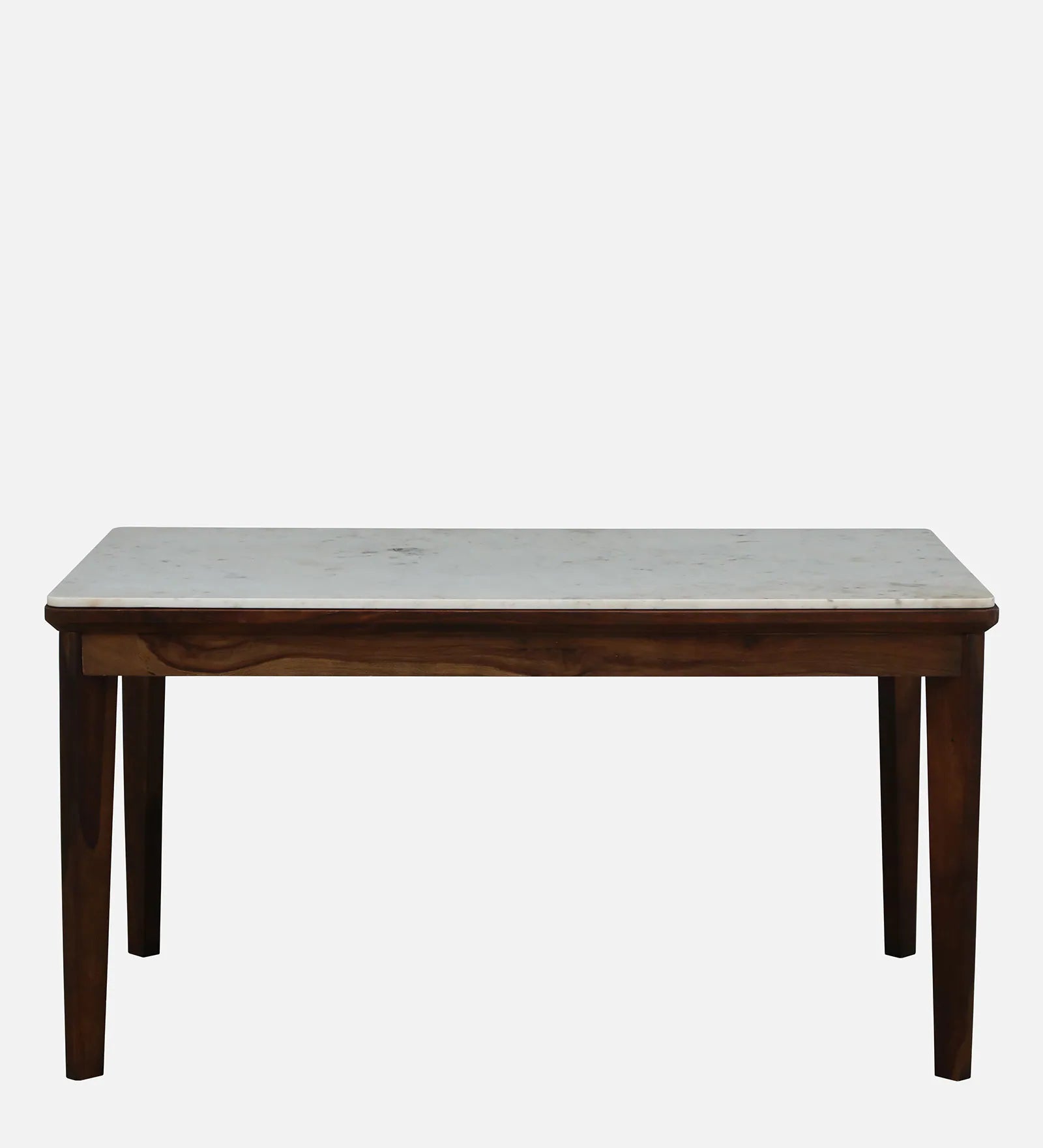 Tanu Sheesham Wood 4 Seater Dining Set In Provincial Teak Finish With Marble Top - Febonic Living
