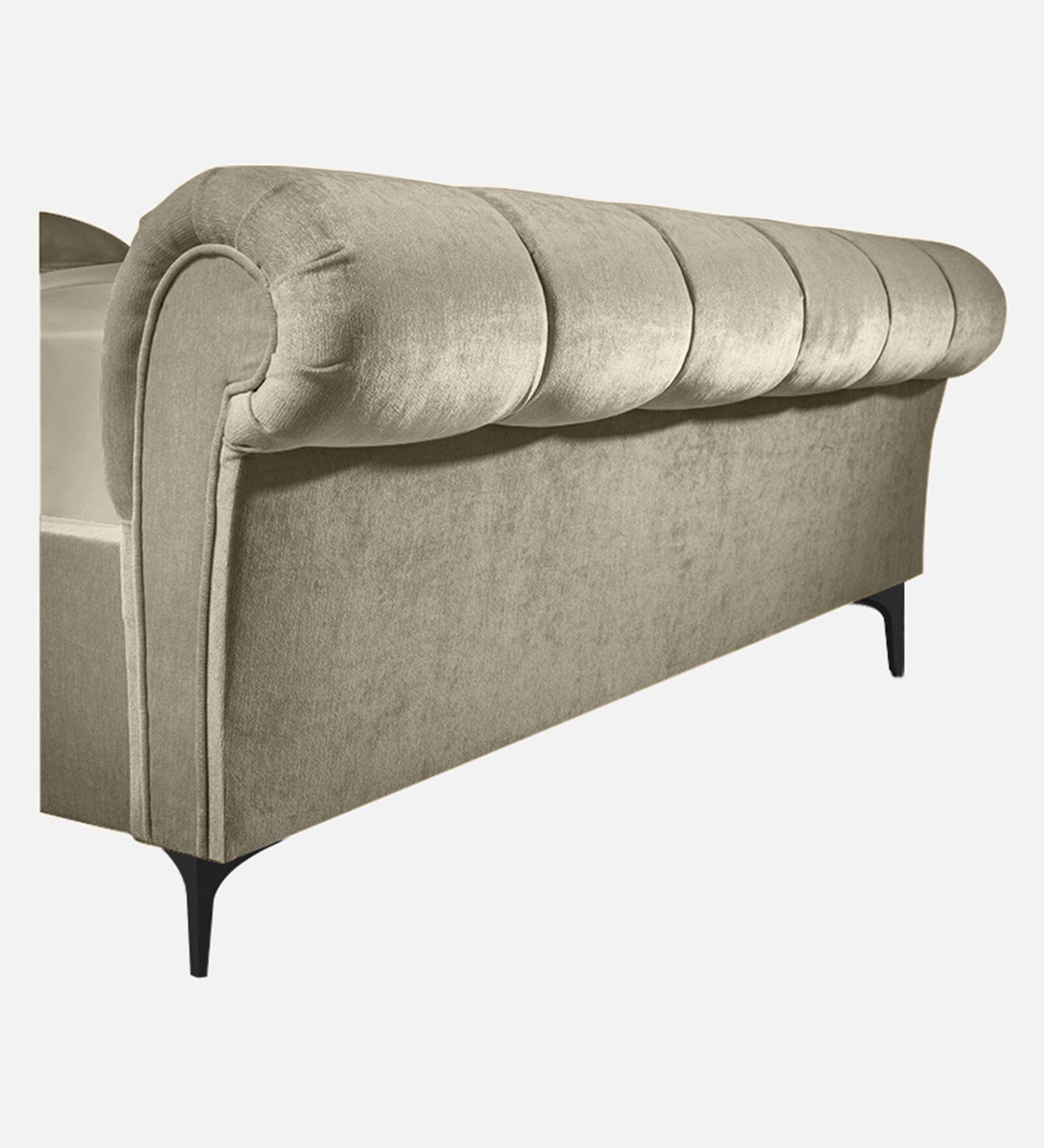 Birla Fabric Upholstered Queen Size Bed In Ash Grey Colour