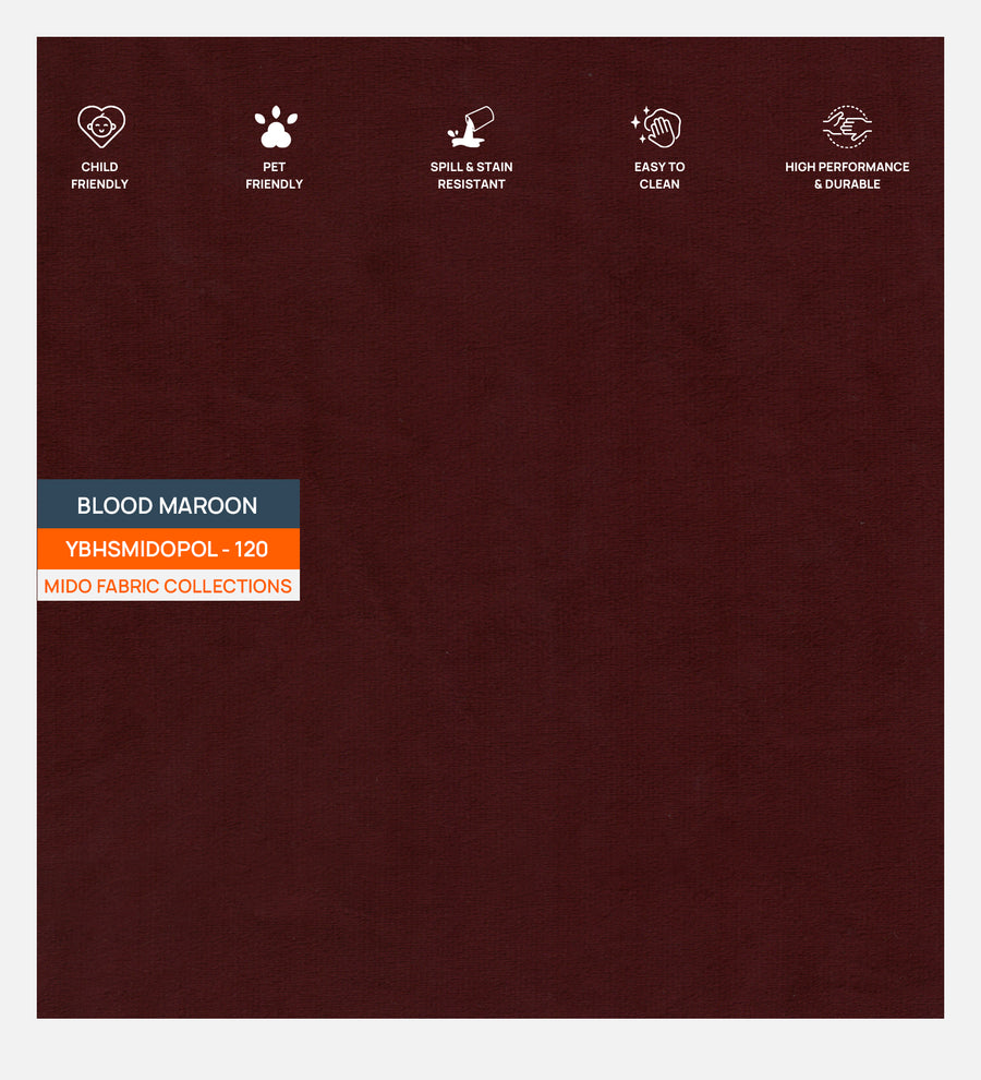 Velvet Mido Fabric Blood Maroon 120 Code by Febonic Living