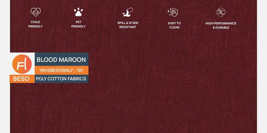 Mario Fabric 3 Seater Sofa In Blood Maroon Colour - Febonic Living