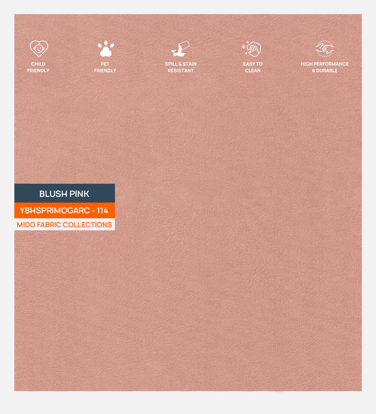 Blush Pink Mido Poly Cotton Fabric