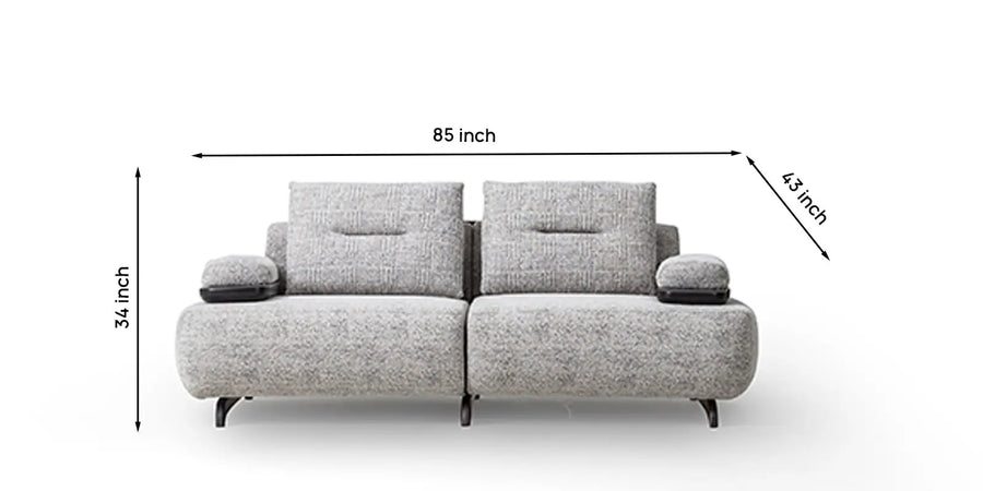 Bodan Fabric 3 Seater Sofa In Dim Grey Colour - Febonic Living