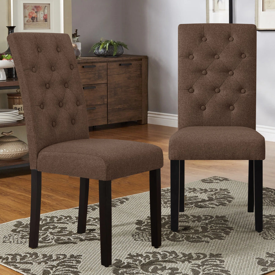 Bora Fabric Dining Chair In Ember Brown Colour Set Of 2 - Febonic Living