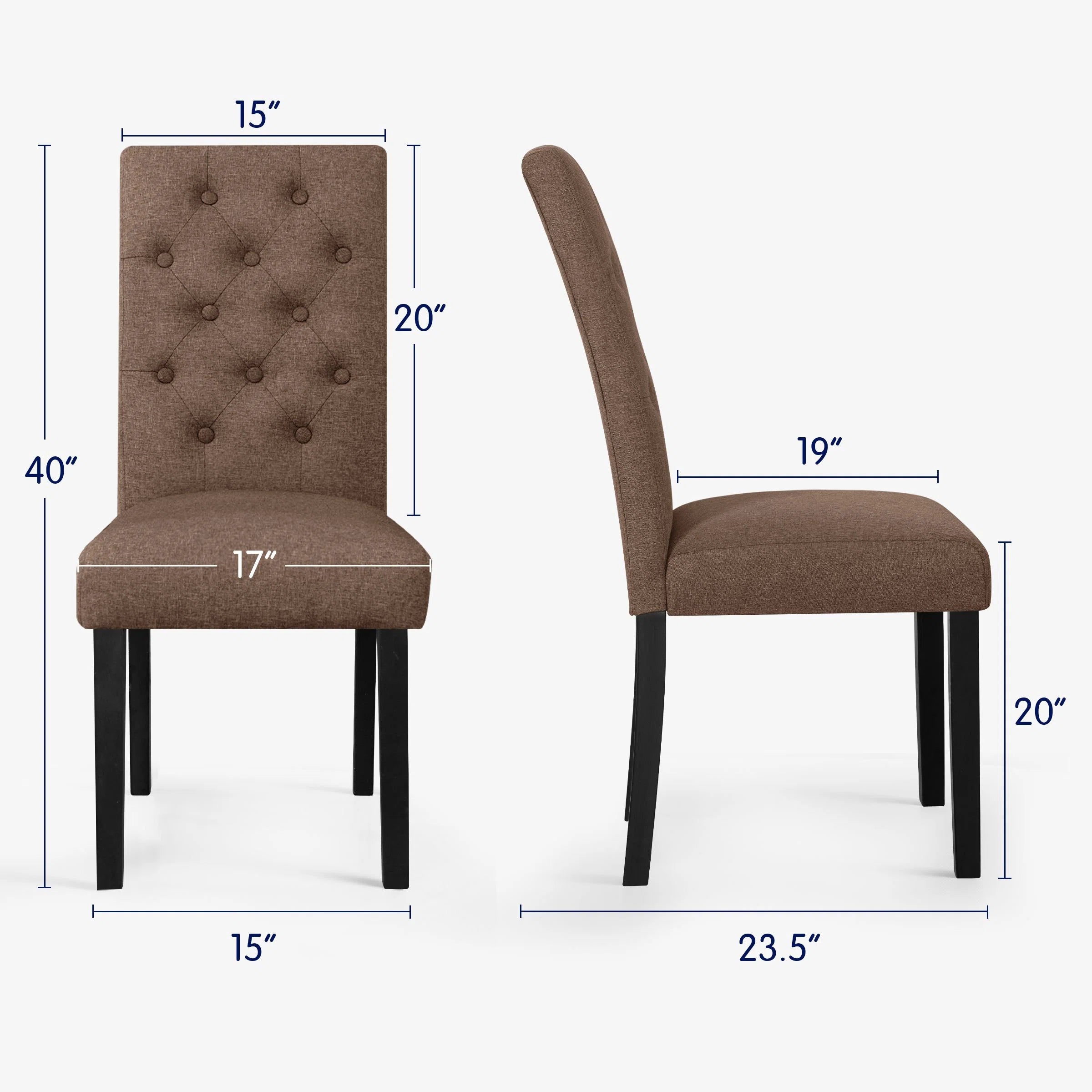 Bora Fabric Dining Chair In Ember Brown Colour (Set of 2)